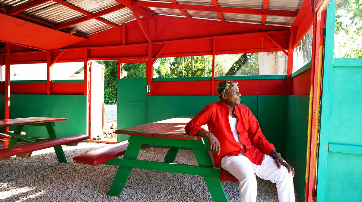 Panthor at a Jamaican spot